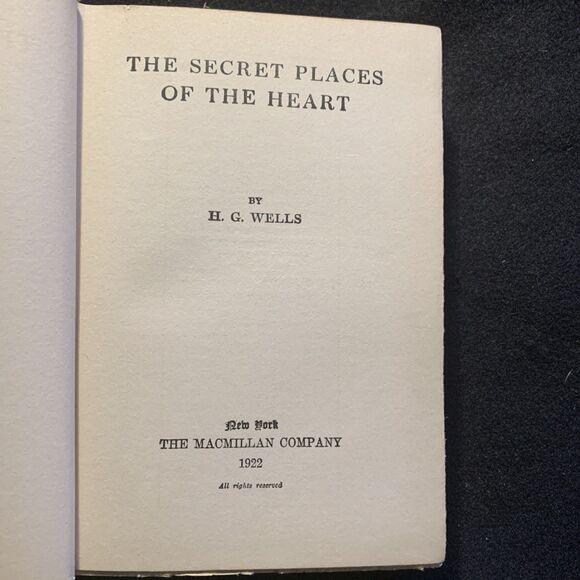 H. G. Wells 'The Secret Places of the Heart' - 1st Edition 1922 EUC - Picture 8 of 10